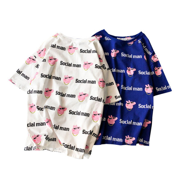 Модерна мъжка тениска в няколко цвята с О-образно деколте и надписи