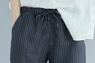 МАКСИ размер ежедневни 3/4 дамски панталони на райе