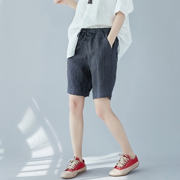 МАКСИ размер ежедневни 3/4 дамски панталони на райе