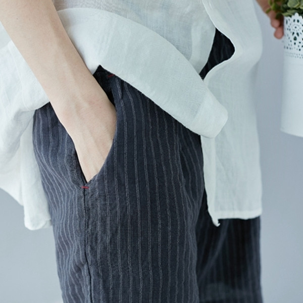 МАКСИ размер ежедневни 3/4 дамски панталони на райе