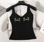 Γυναικείο καθημερινό αμάνικο σε διάφορα χρώματα με κεντήματα