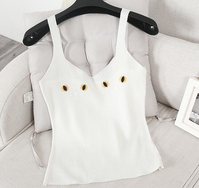 Γυναικείο καθημερινό αμάνικο σε διάφορα χρώματα με κεντήματα