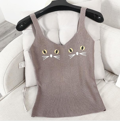 Γυναικείο καθημερινό αμάνικο σε διάφορα χρώματα με κεντήματα