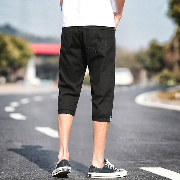 Σύγχρονα ανδρικά σορτς σχισμένο μοτίβο σε δύο χρώματα