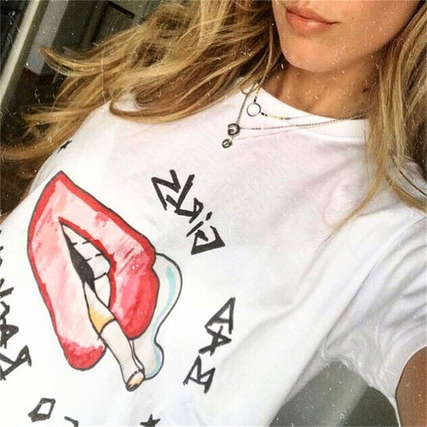 Γυναικείο μπλουζάκι σε λευκό με επιγραφή και εκτύπωση