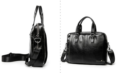 Μοντέρνα δερμάτινη τσάντα για άνδρες με μικρές και μεγάλες λαβές σε 2 χρώματα