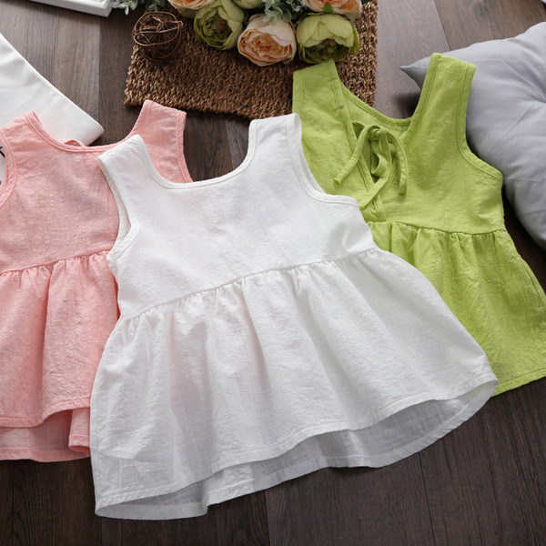 Σύγχρονο αμάνικο για κορίτσια σε τρία χρώματα