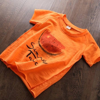 Καθημερινό παιδικό μπλουζάκι με εφαρμογή και επιγραφή σε διάφορα χρώματα