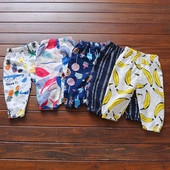 Παιδικά καλοκαιρινά παντελόνια για κορίτσια με πολύχρωμα μοτίβα