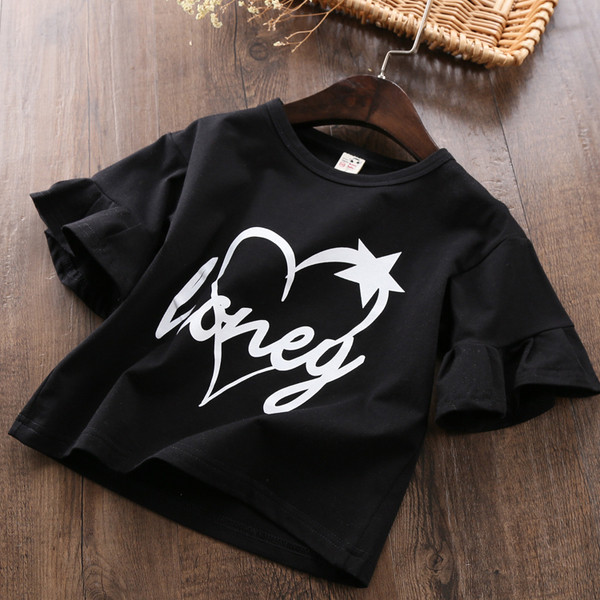 Παιδικό μπλουζάκι για κορίτσια σε μαύρο και ροζ χρώμα