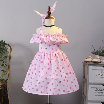 Μοντέρνο παιδικό φόρεμα με δίχρωμη εφαρμογή