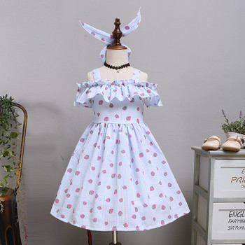 Μοντέρνο παιδικό φόρεμα με δίχρωμη εφαρμογή