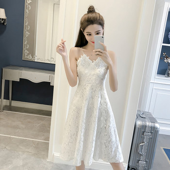 Γυναικείο δαντελωτό φόρεμα με επένδυση