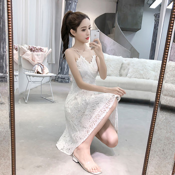 Γυναικείο δαντελωτό φόρεμα με επένδυση