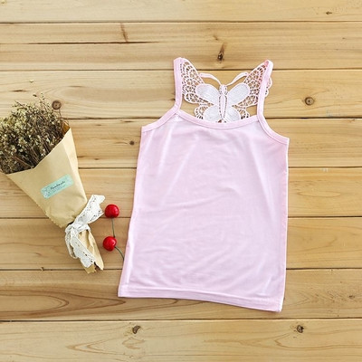 Παιδικό μοντέρνο αμάνικο σε διάφορα χρώματα με δαντέλα