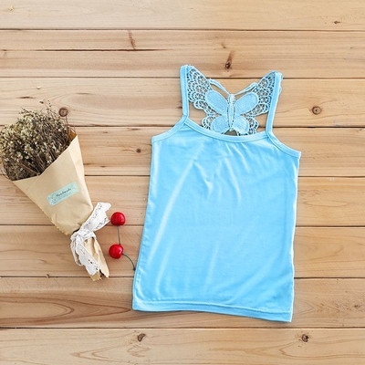 Παιδικό μοντέρνο αμάνικο σε διάφορα χρώματα με δαντέλα