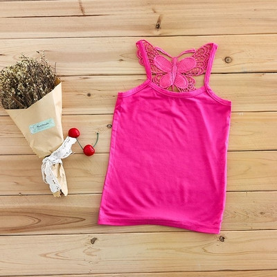 Παιδικό μοντέρνο αμάνικο σε διάφορα χρώματα με δαντέλα