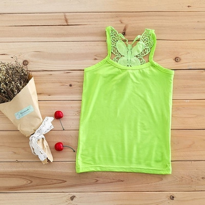 Παιδικό μοντέρνο αμάνικο σε διάφορα χρώματα με δαντέλα