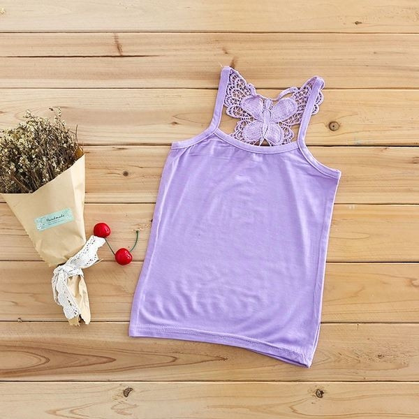 Παιδικό μοντέρνο αμάνικο σε διάφορα χρώματα με δαντέλα