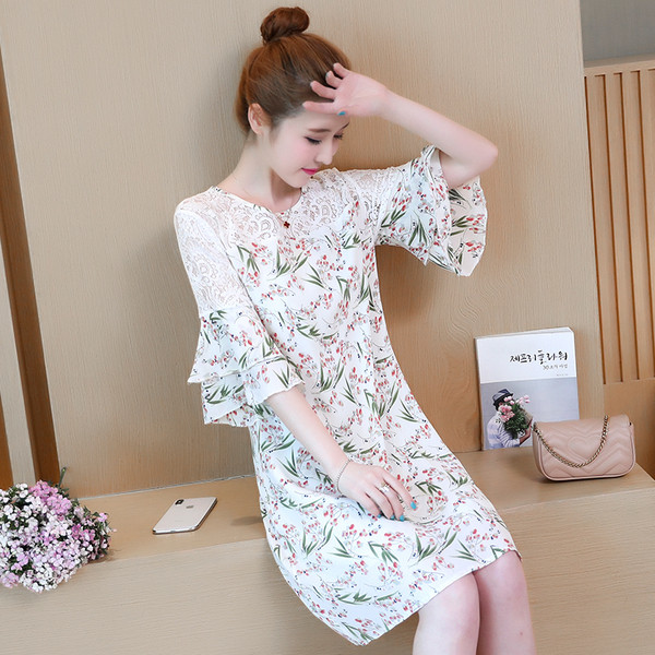 Rochie scurta de dama cu motive florale