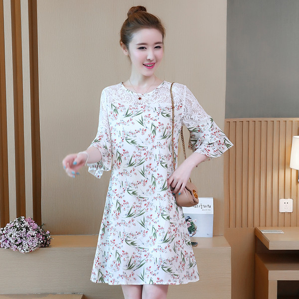 Rochie scurta de dama cu motive florale