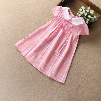 Παιδικό φόρεμα από βαμβάκι με κολάρο σε τρία χρώματα