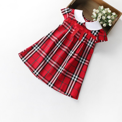 Rochie pentru copii din bumbac cu guler in trei culori