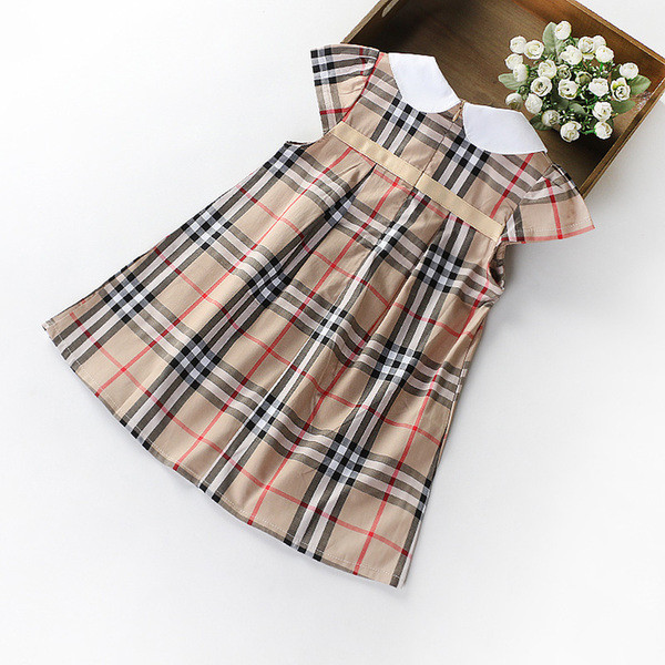 Rochie pentru copii din bumbac cu guler in trei culori