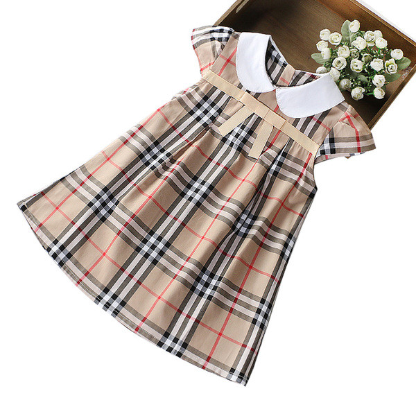 Rochie pentru copii din bumbac cu guler in trei culori