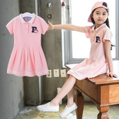 Rochie de primavara-vara pentru copii croiala model cu maneci scurte in doua culori