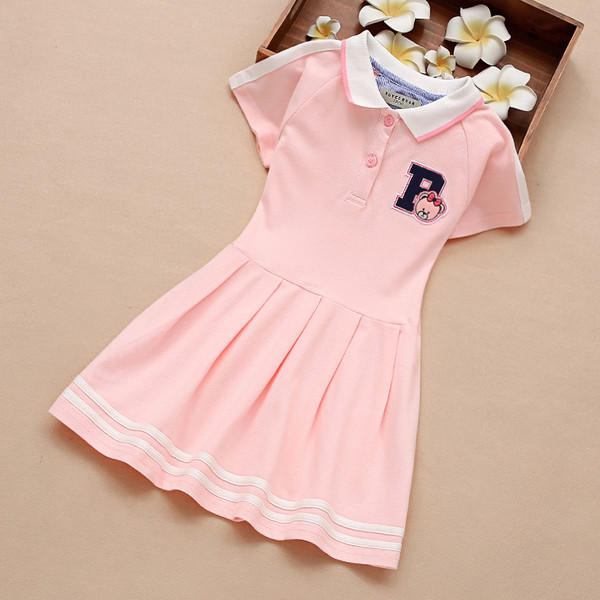 Rochie de primavara-vara pentru copii croiala model cu maneci scurte in doua culori