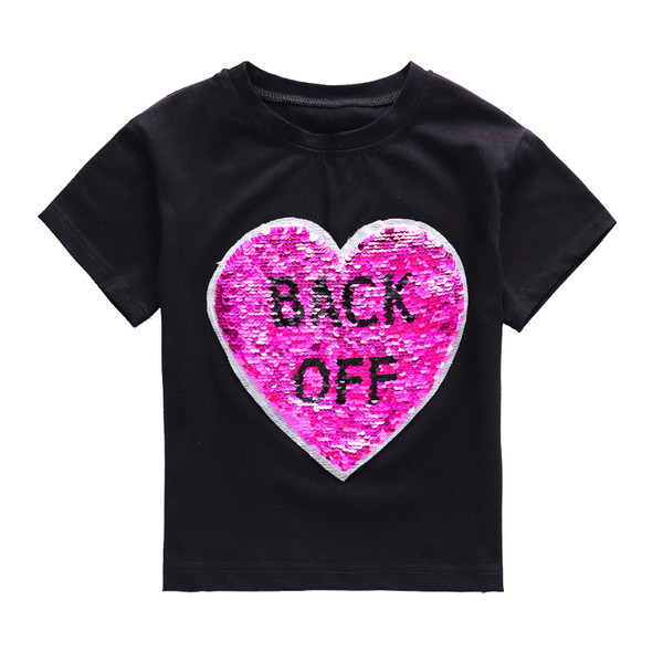 Παιδικό μπλουζάκι για κορίτσια με επιγραφές και πούλιες σε λευκό και μαύρο χρώμα