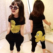 Set de tricou si pantaloni pentru copii cu broderie