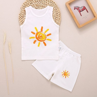 Παιδικό σετ για κορίτσια και αγόρια σε λευκό με εκτύπωση