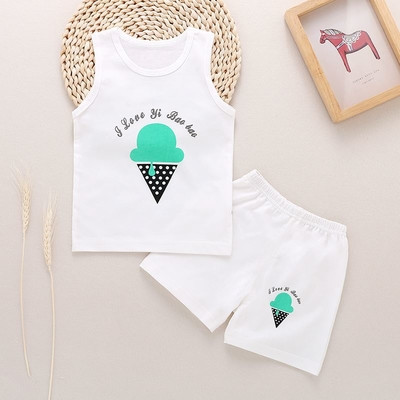 Παιδικό σετ για κορίτσια και αγόρια σε λευκό με εκτύπωση