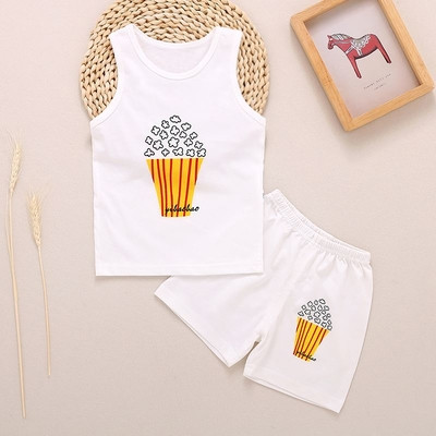 Παιδικό σετ για κορίτσια και αγόρια σε λευκό με εκτύπωση