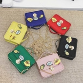 Geanta pentru copii mici cu aplicatii si lant pentru fete