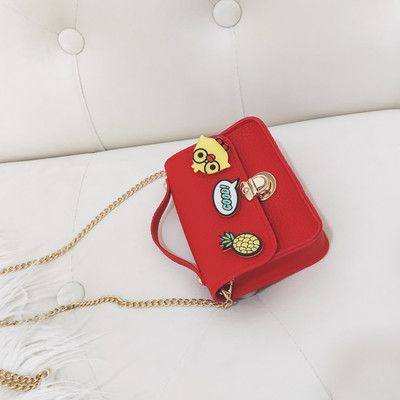 Geanta pentru copii mici cu aplicatii si lant pentru fete