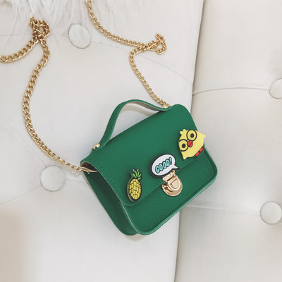 Geanta pentru copii mici cu aplicatii si lant pentru fete