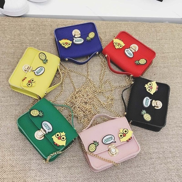 Geanta pentru copii mici cu aplicatii si lant pentru fete