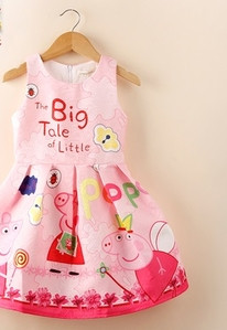 Πολύχρωμο παιδικό φόρεμα  με πολύχρωμο κινούμενο σχέδιο σε διάφορα χρώματα