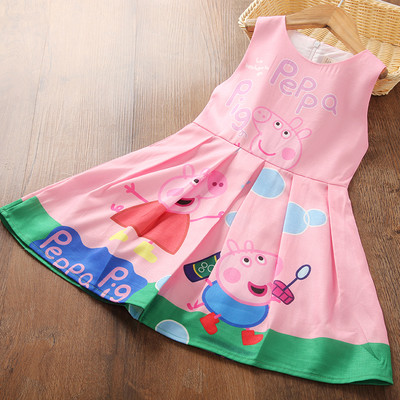 Πολύχρωμο παιδικό φόρεμα  με πολύχρωμο κινούμενο σχέδιο σε διάφορα χρώματα