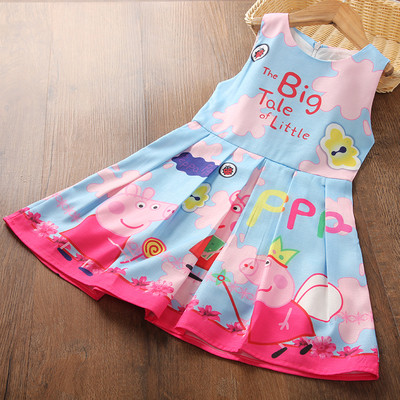 Πολύχρωμο παιδικό φόρεμα  με πολύχρωμο κινούμενο σχέδιο σε διάφορα χρώματα