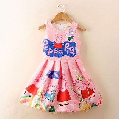 Πολύχρωμο παιδικό φόρεμα  με πολύχρωμο κινούμενο σχέδιο σε διάφορα χρώματα