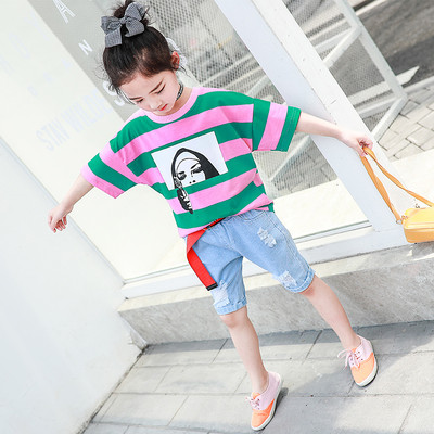 Παιδικό μπλουζάκι ριγωτό σε δύο χρώματα