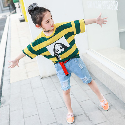 Παιδικό μπλουζάκι ριγωτό σε δύο χρώματα