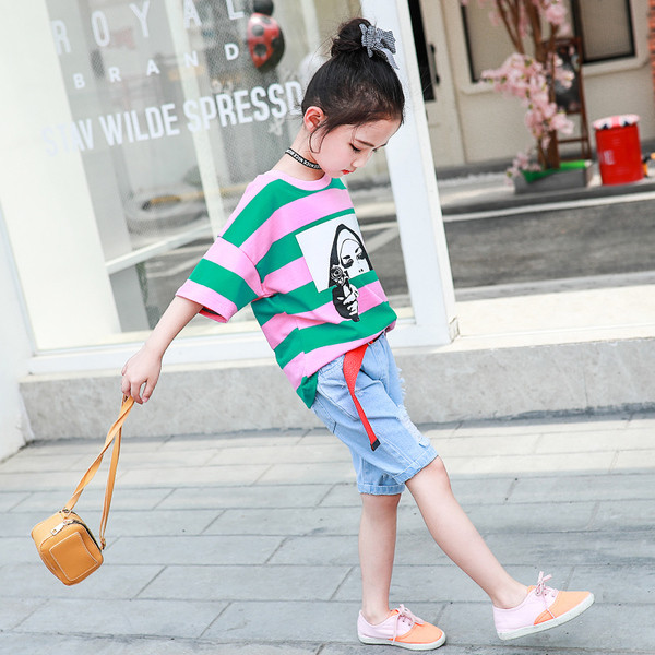 Παιδικό μπλουζάκι  ριγωτό  σε δύο χρώματα