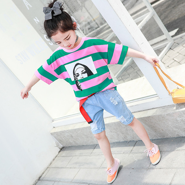 Παιδικό μπλουζάκι  ριγωτό  σε δύο χρώματα