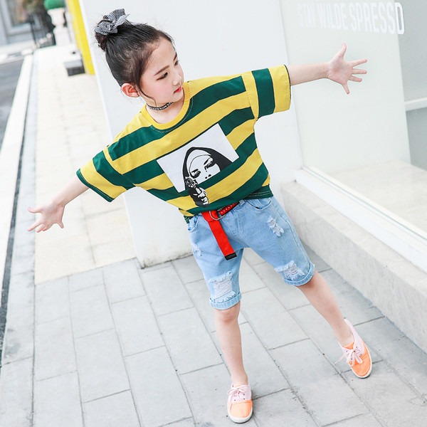 Παιδικό μπλουζάκι  ριγωτό  σε δύο χρώματα