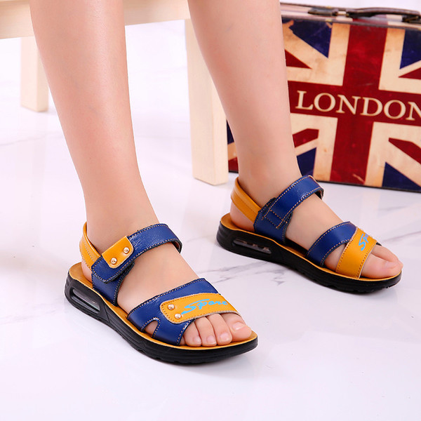 Sandale pentru copii cu petice din piele ecologica pentru baieti